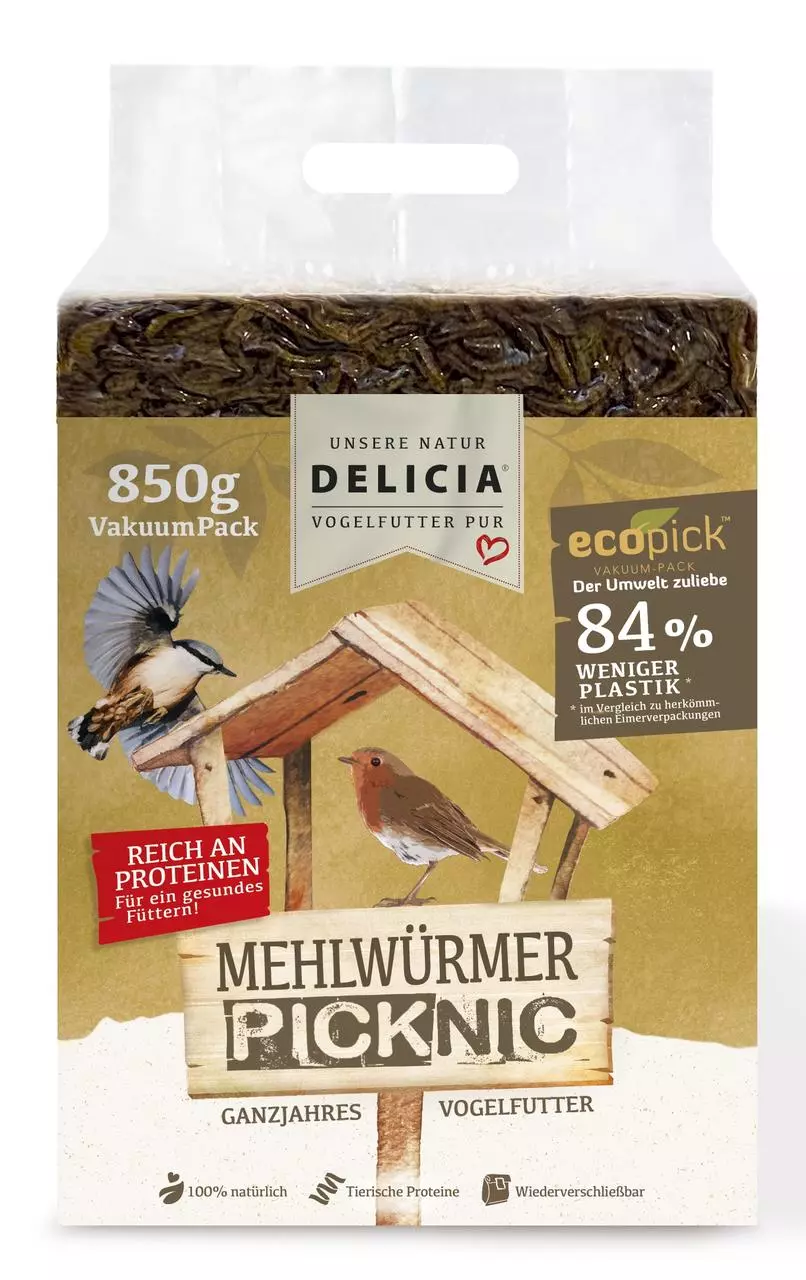 Frunol Delicia Vogelfutter Mehlwürmer Picknic 850 g