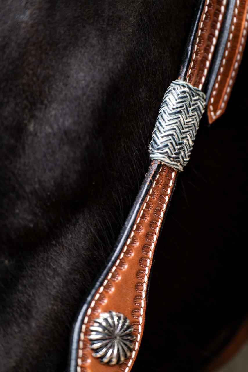 XL-Westerntrenszaum Rawhide Braided