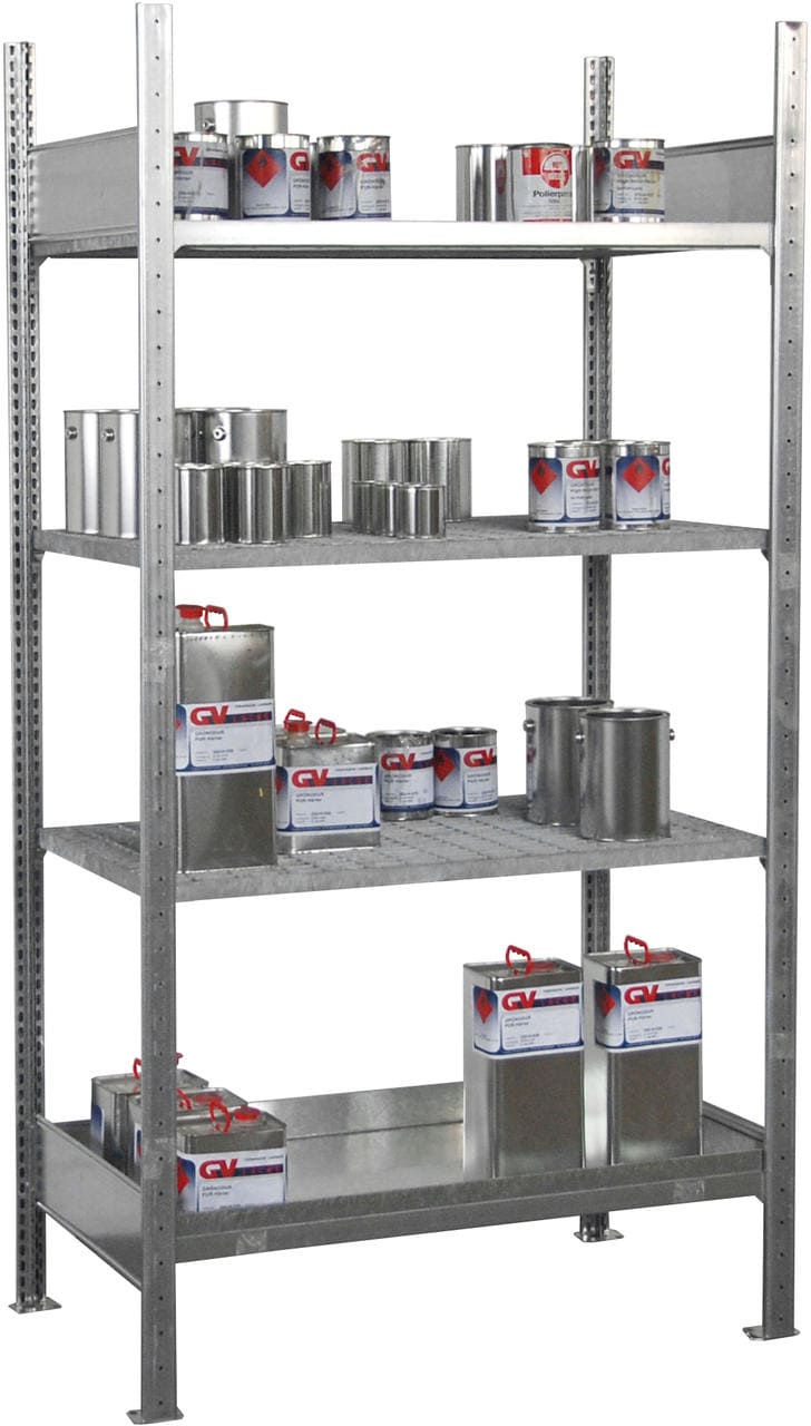 Rayonnage pour petits contenants avec bac de rétention Rayonnage pour petits contenants avec bac de rétention