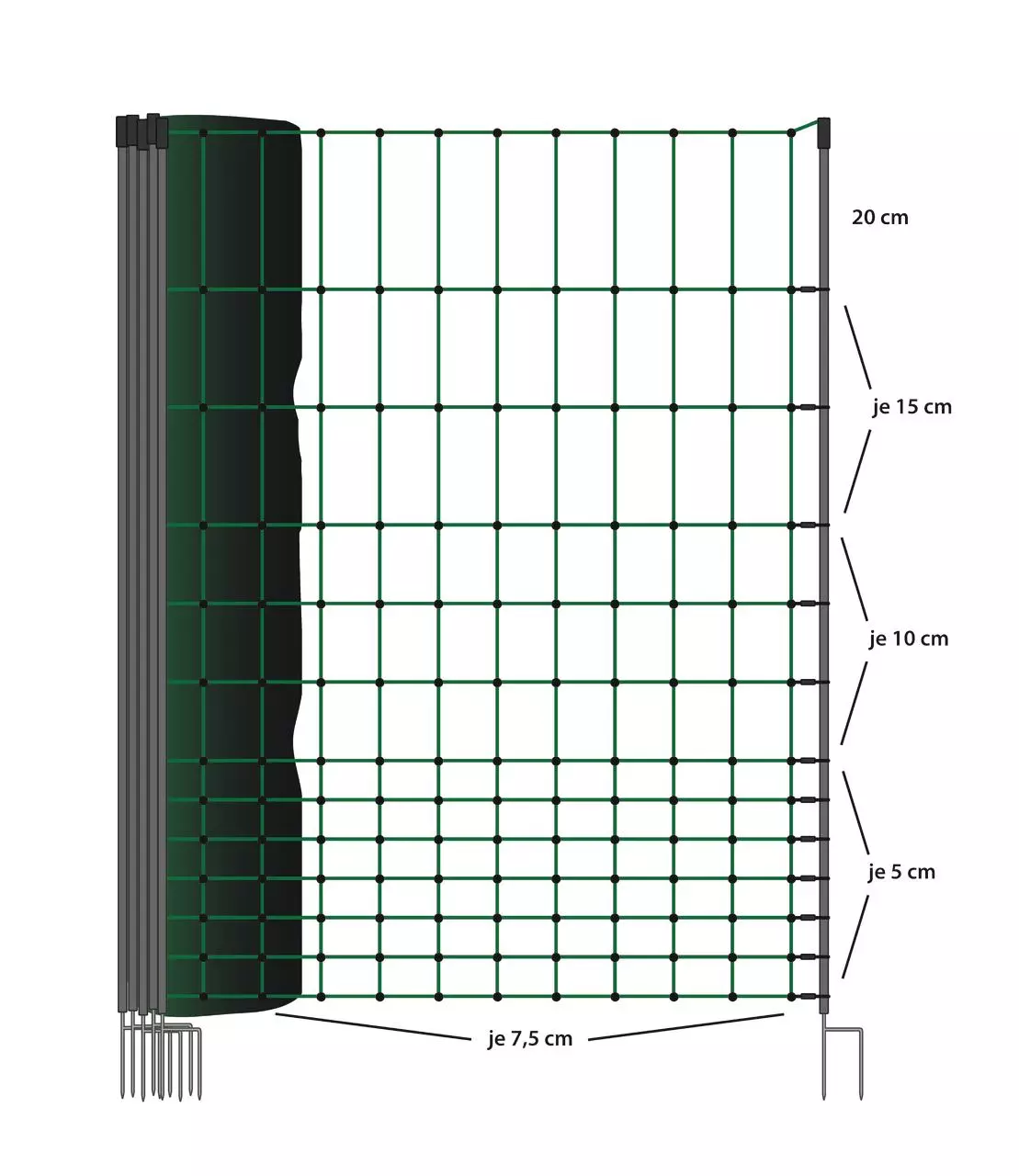 WAHL-FENCE Hühnerzaun 110 cm / 25 m Doppelspitze