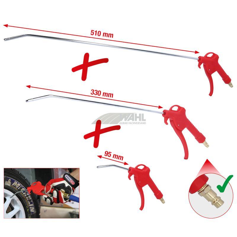 KS TOOLS Druckluft-Ausblaspistolen-Set - 3-teilig