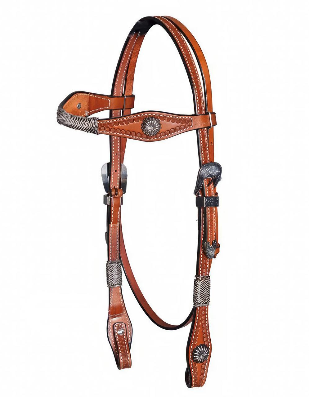Briglia Western XL Rawhide intrecciata