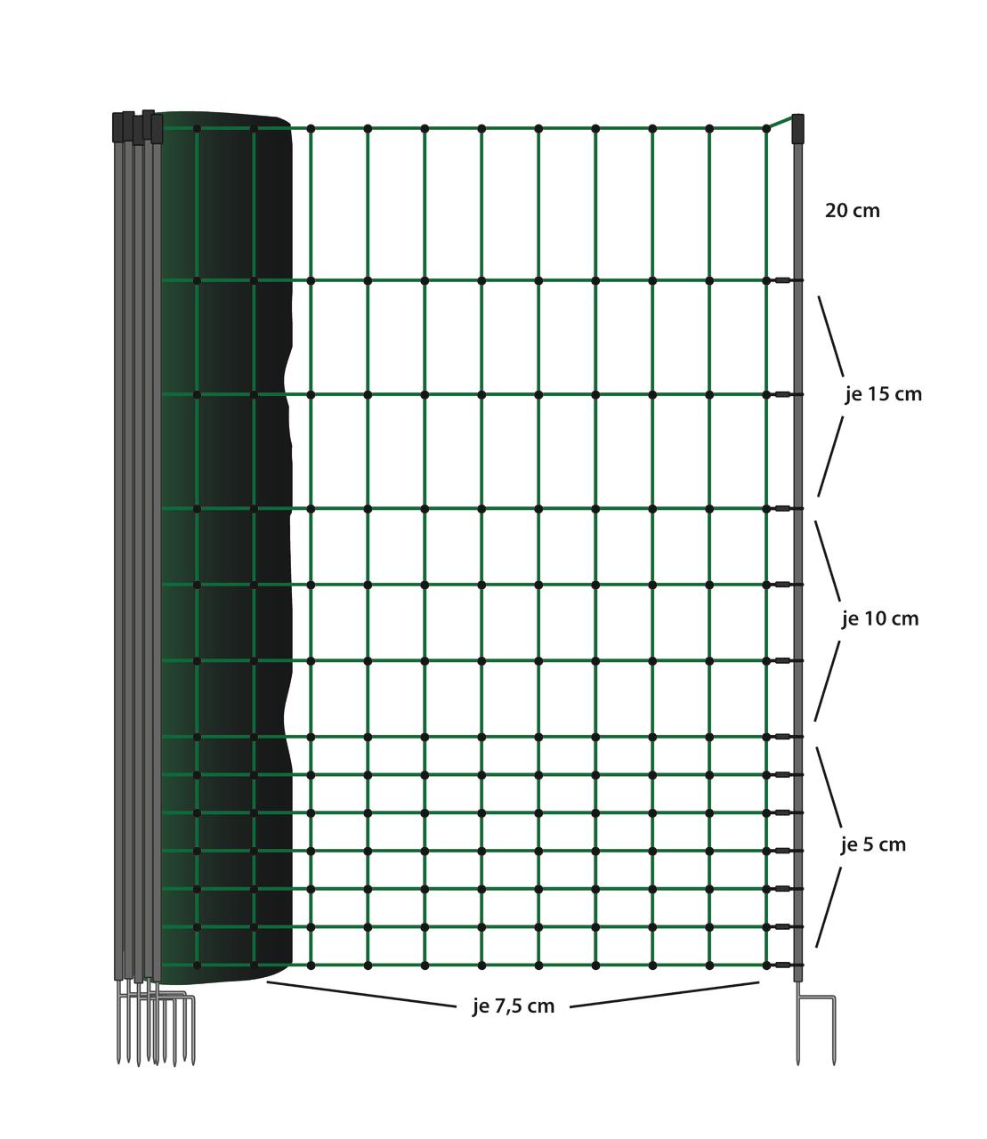 WAHL-FENCE Rete per pollame, alta 110 cm, 50 m, doppia punta