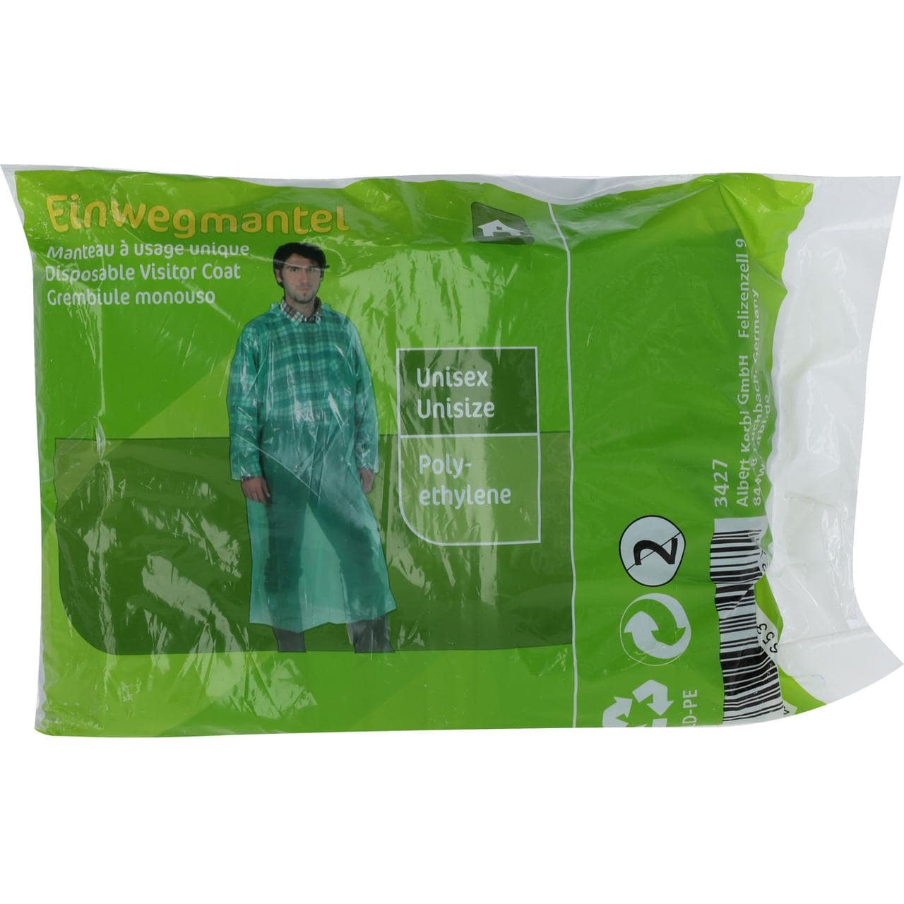 Kerbl Manteau à usage unique vert - 20 pcs.