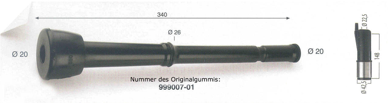 WAHL-Hausmarke Zitzengummi passt für DeLaval lang 17-01