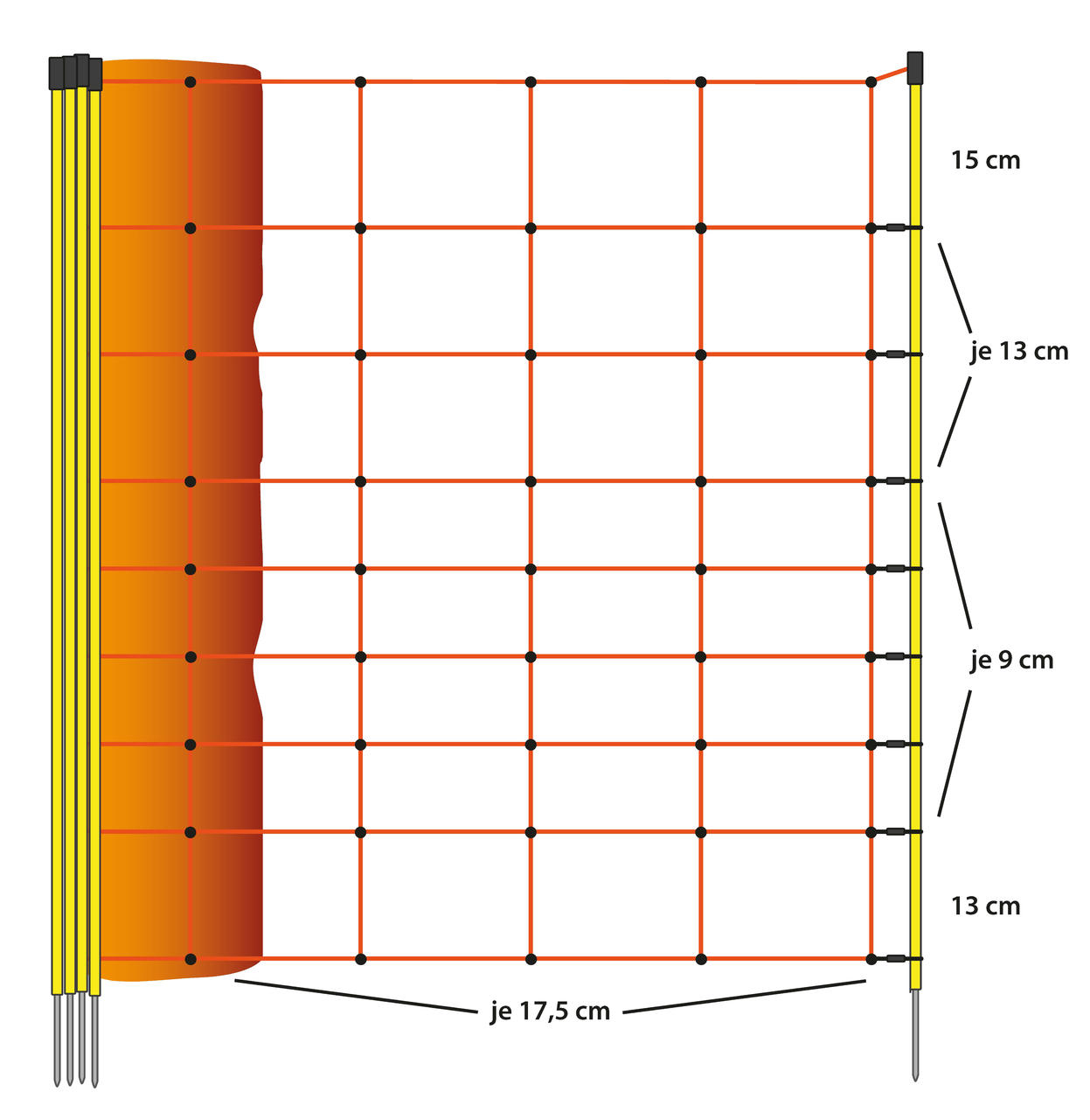 AKO OVINET – rete per ovini, alta 90 cm, punta singola