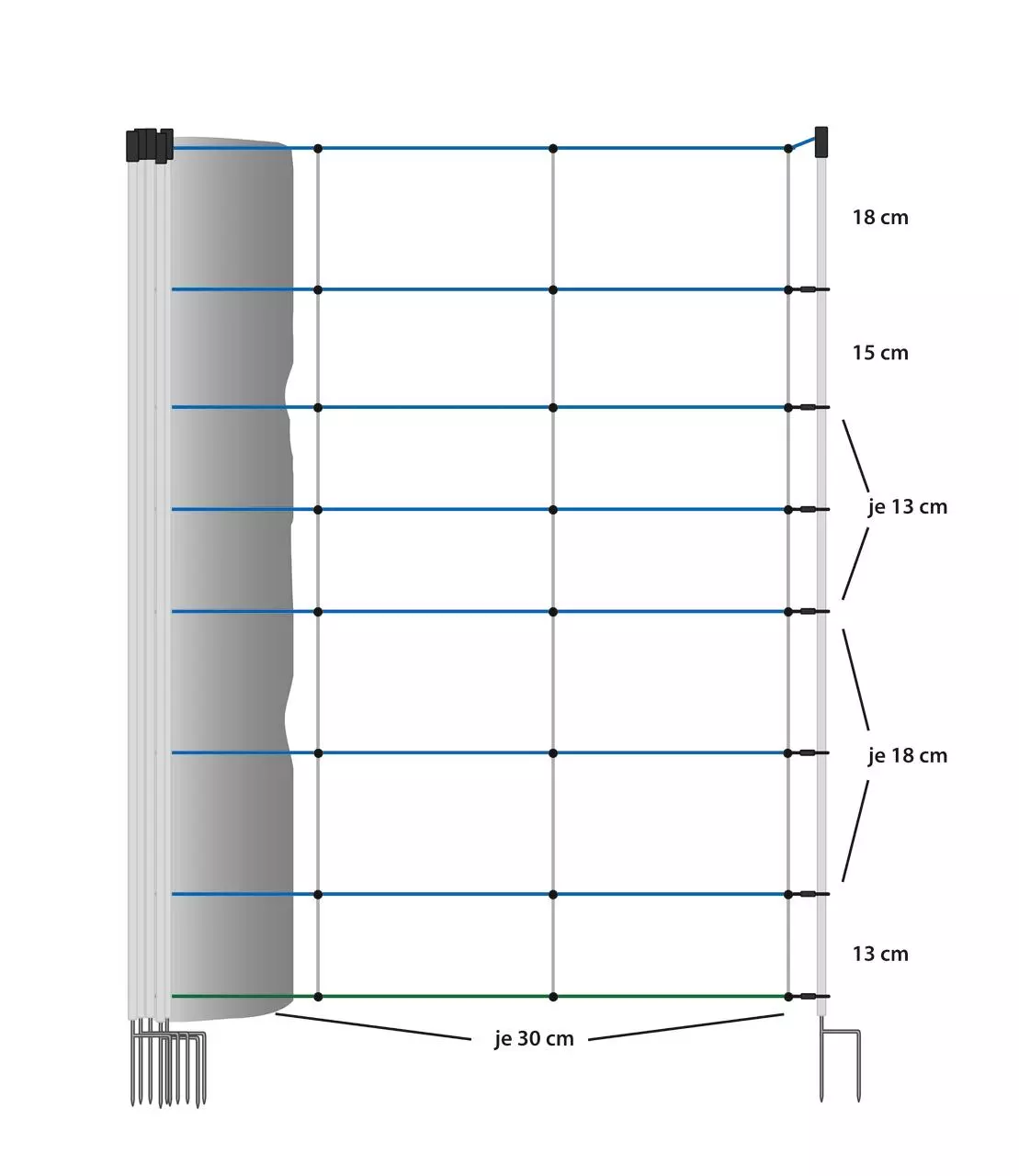 AKO WolfNet Vario 108 cm, Doppelspitze, 50 m