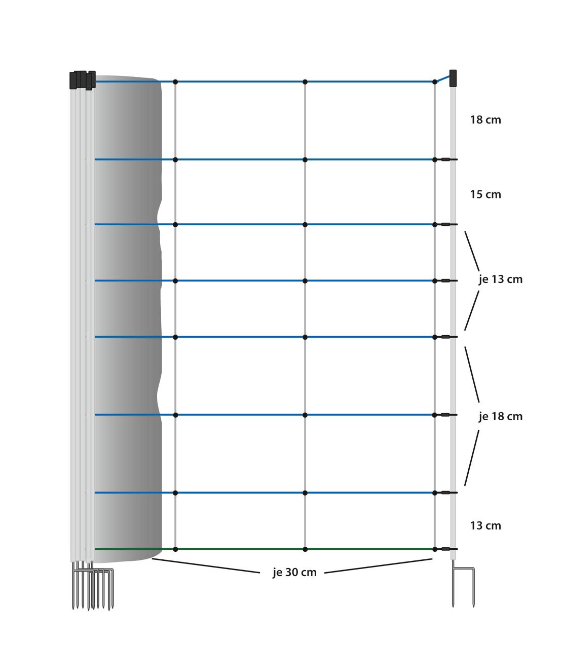 AKO WolfNet Vario – rete, alta 108 cm, punta doppia, 50 m