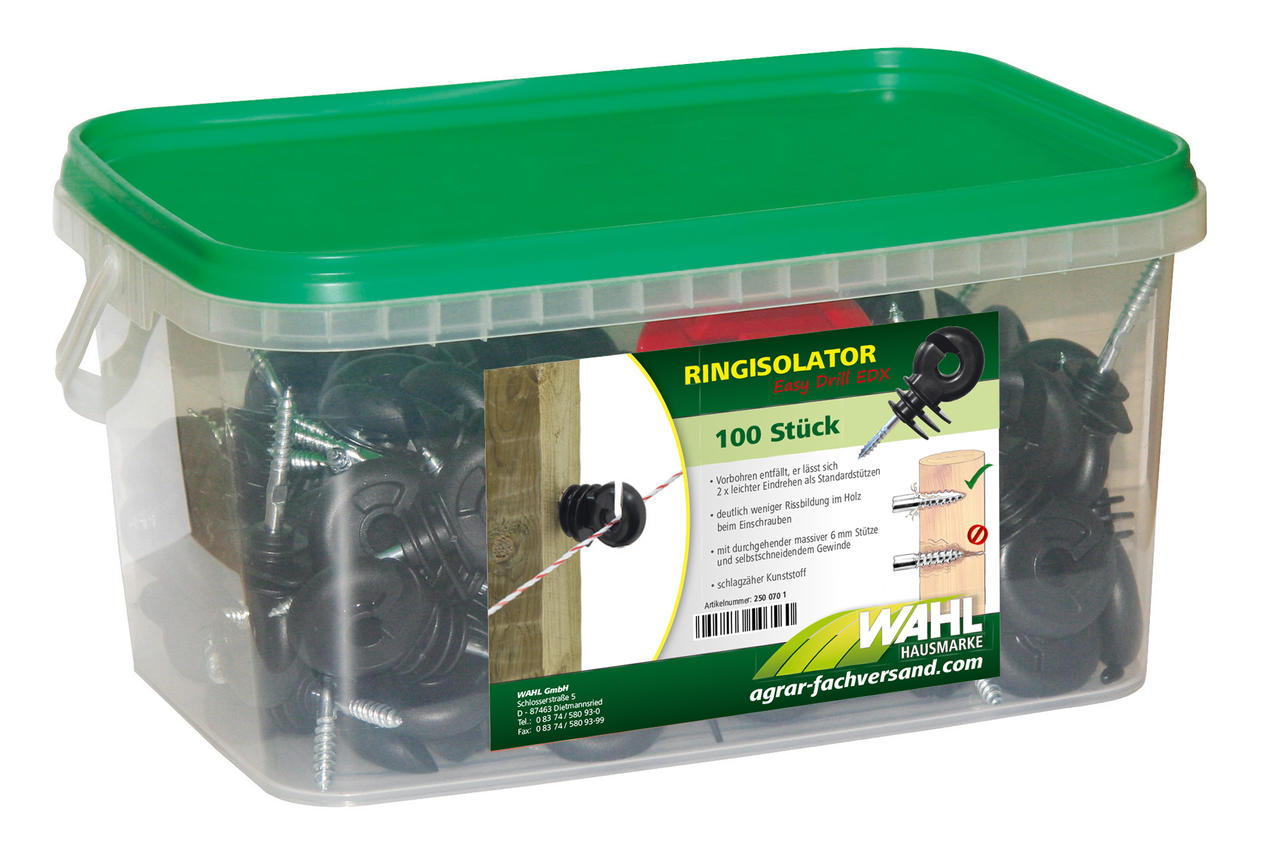 WAHL-FENCE Isolatore ad anello Easy Drill EDX, 100 pezzi WAHL-FENCE Isolatore ad anello Easy Drill EDX, 100 pezzi