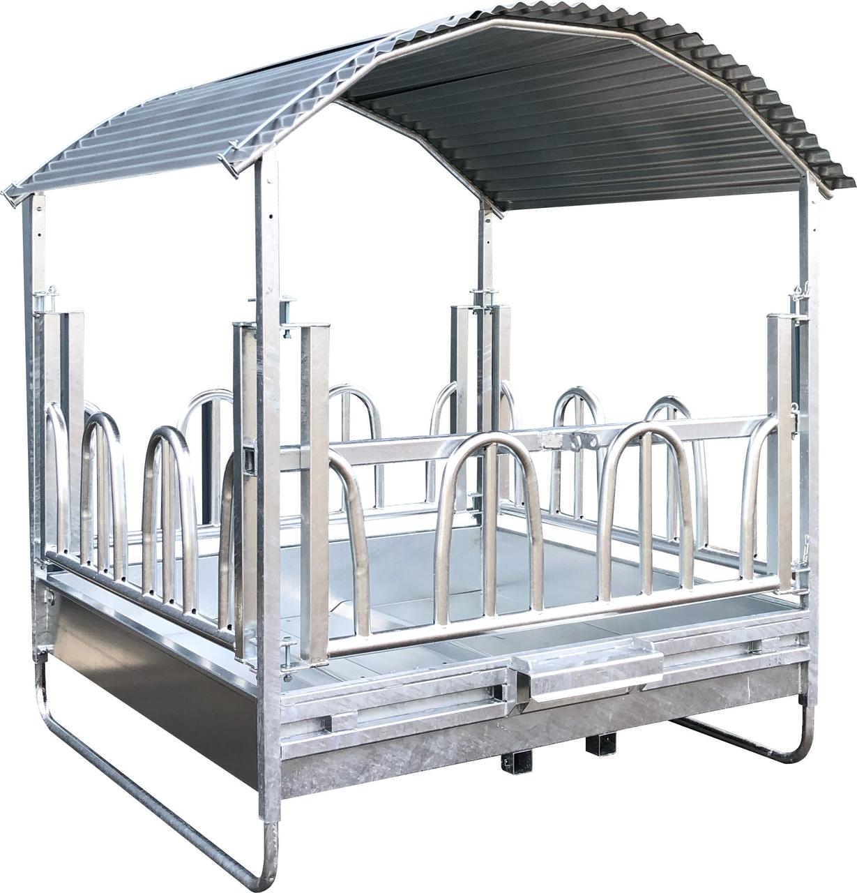 Kerbl Viereckraufe mit Palisadenfressgitter