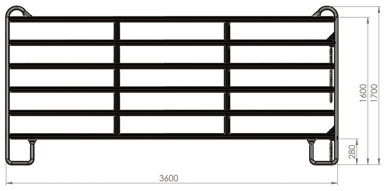 WAHL-FENCE Panel 3,6 m Länge, 1,7 m Höhe, Standard