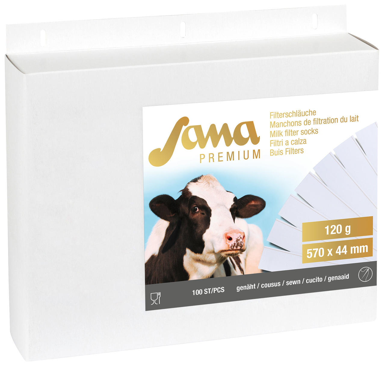 Sana Milchfilter Premium, genäht-250 St. 620 x 60 mm