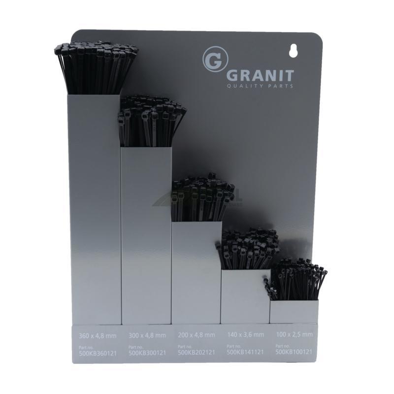 GRANIT Kabelbinder-Set mit Wandhalter - 500 ST GRANIT Kabelbinder-Set mit Wandhalter - 500 ST