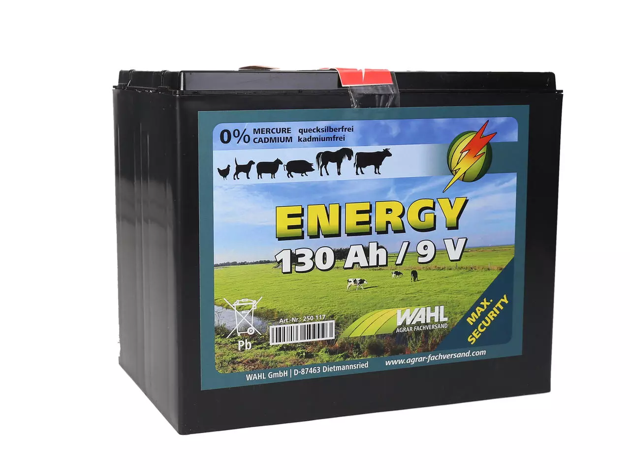 WAHL-FENCE Weidezaunbatterie 9 V - 130 Ah