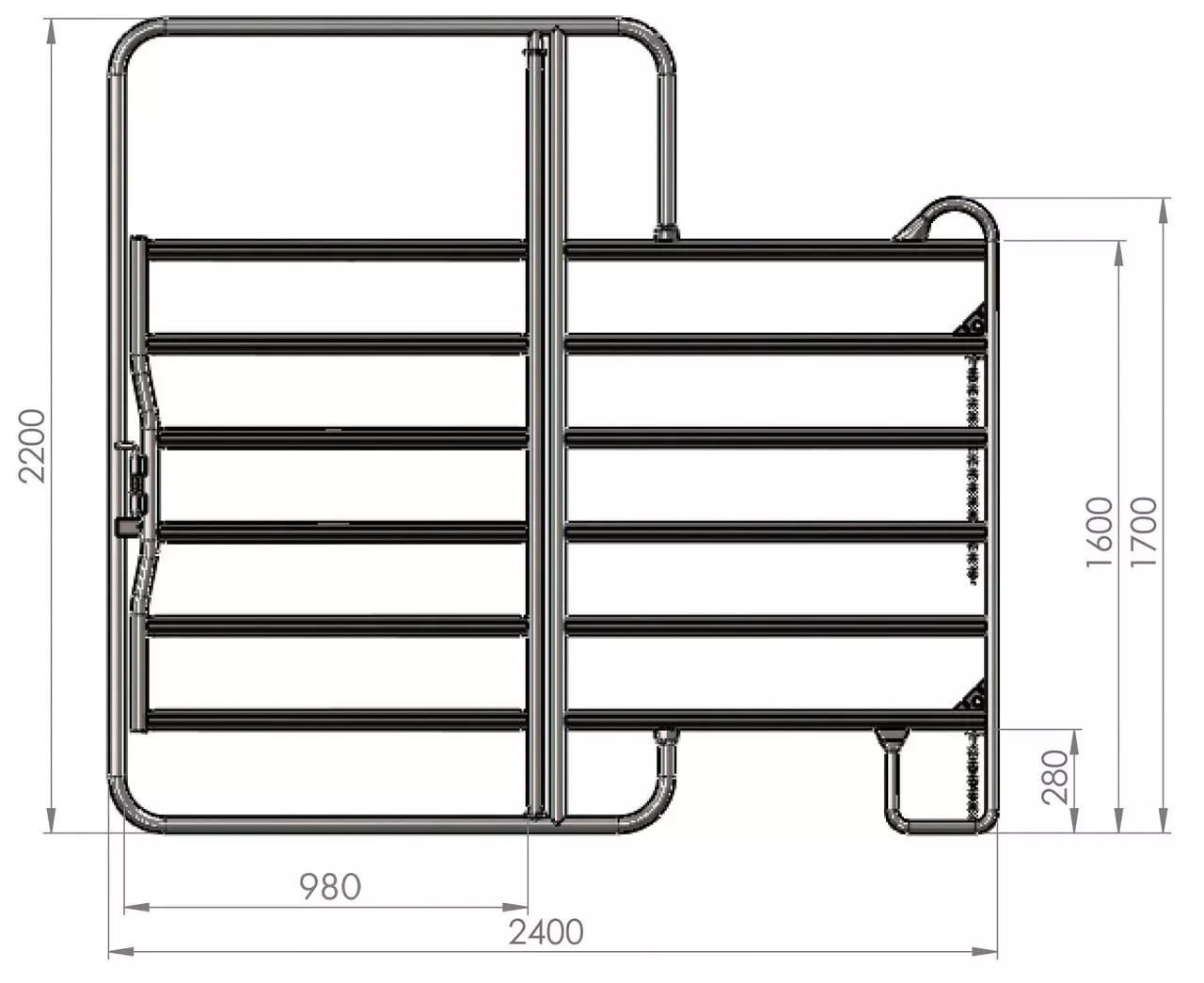 WAHL-FENCE Panel mit Tor 2,4 x 2,2 m Standard