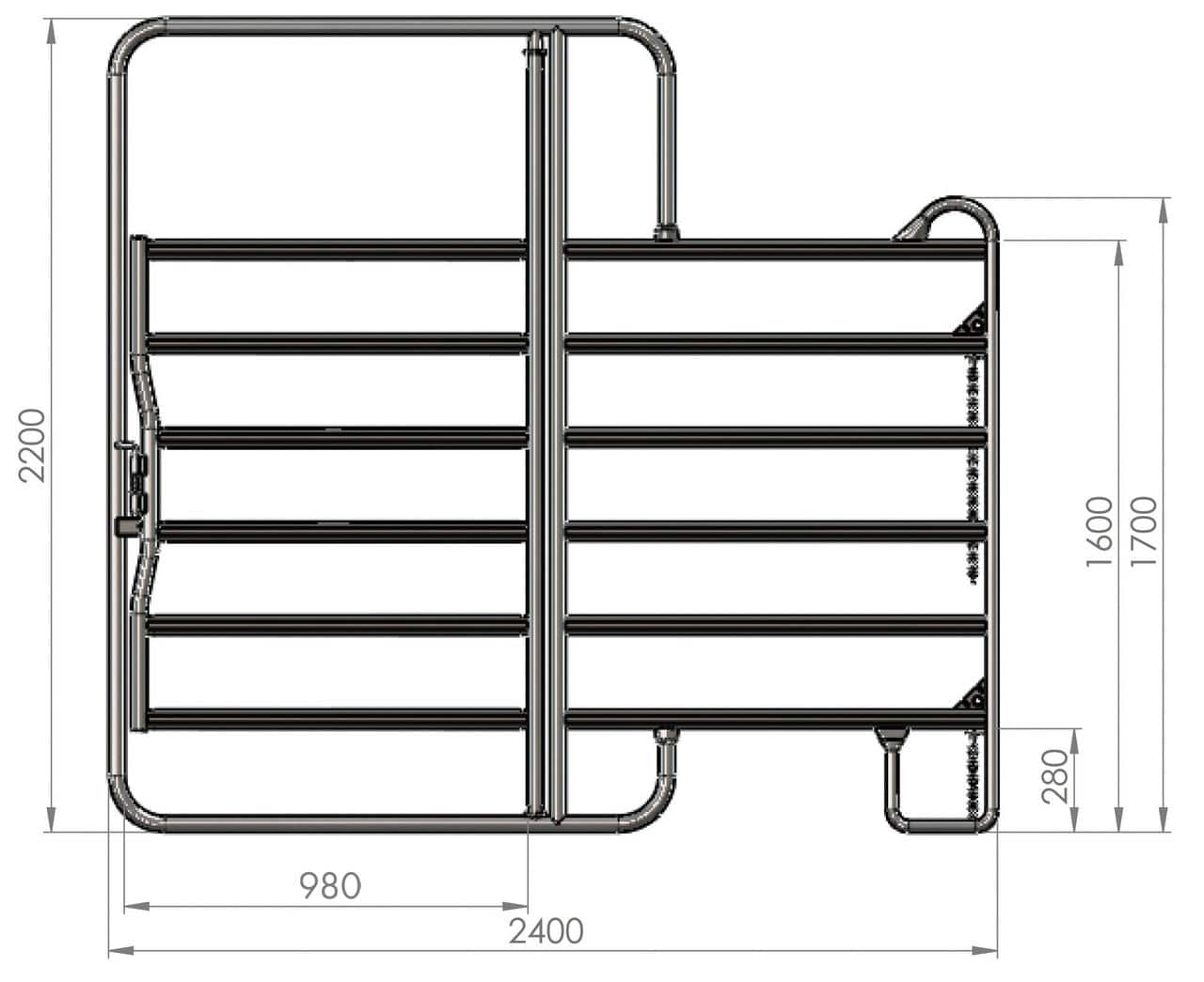 WAHL-FENCE Panel mit Tor 2,4 x 2,2 m Standard