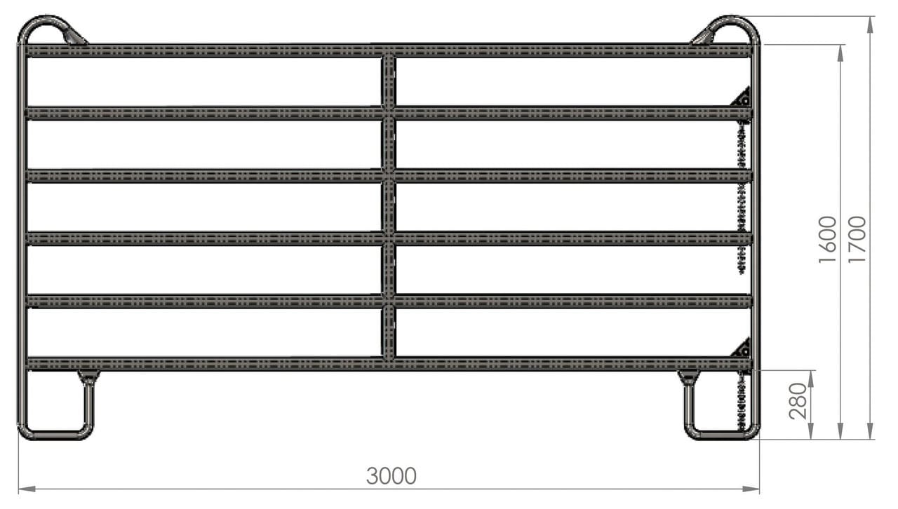WAHL-FENCE Panel 3 m Länge, 1,7 m Höhe, Standard