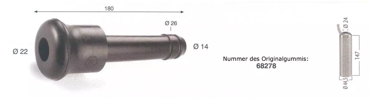 WAHL-Hausmarke Zitzengummi passt für MIELE 68278 kurz WAHL-Hausmarke Zitzengummi passt für MIELE 68278 kurz