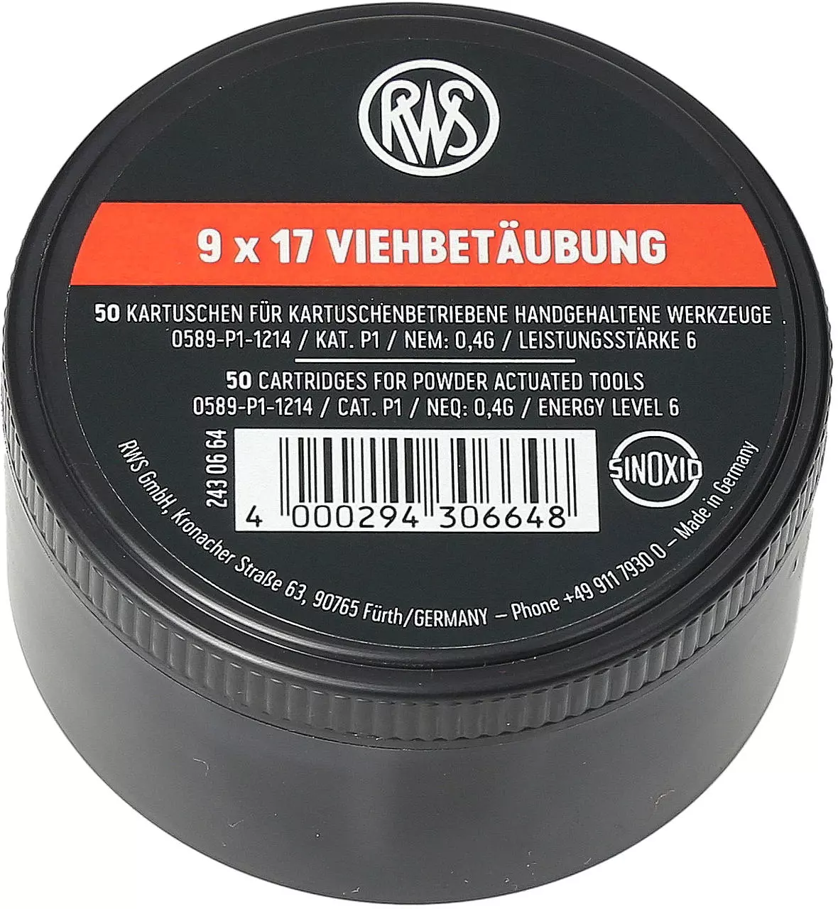 RWS 50 Spezialpatronen Kal. 9x17 rot