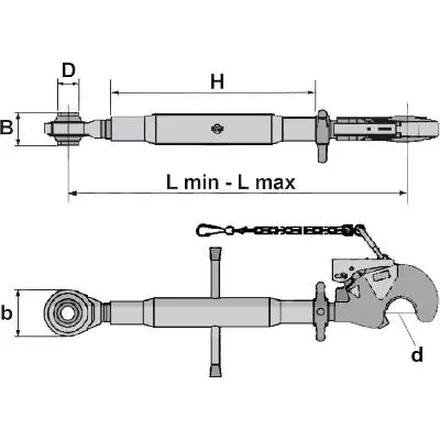 Oberlenker mit Fanghaken CBM Kat.2