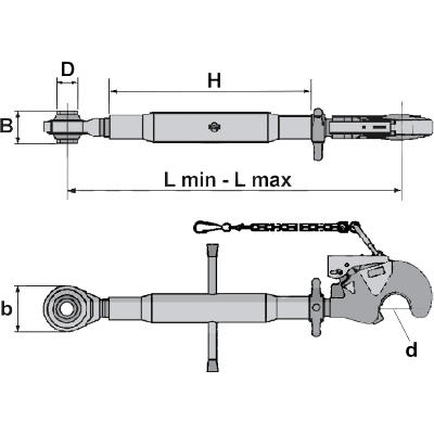 Oberlenker mit Fanghaken CBM Kat.2