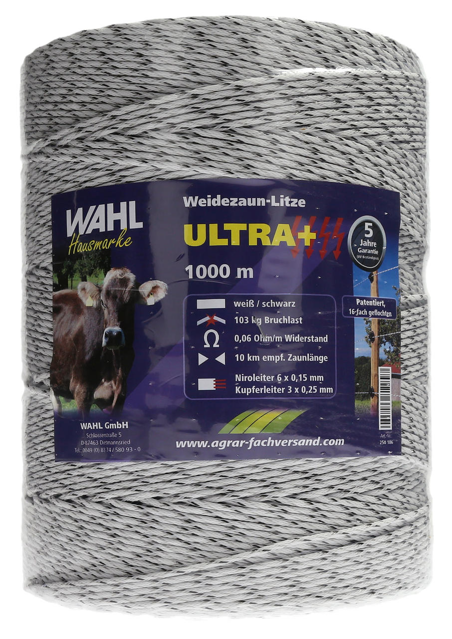 WAHL-FENCE WAHL-Hausmarke Filo di recinzione in vimini - ULTRA+ - 3 mm / 1000 m WAHL-FENCE WAHL-Hausmarke Filo di recinzione in vimini - ULTRA+ - 3 mm / 1000 m