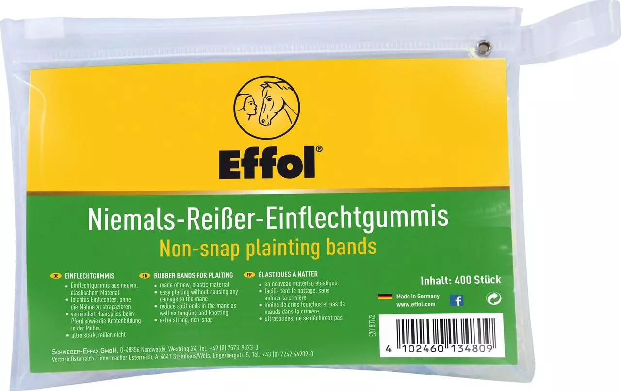 Effol Niemals-Reißer, Einflechtgummis farblos