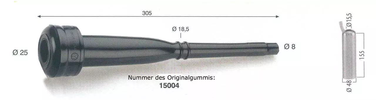 WAHL-Hausmarke Zitzengummi passt für SAC 15.004, lang WAHL-Hausmarke Zitzengummi passt für SAC 15.004, lang