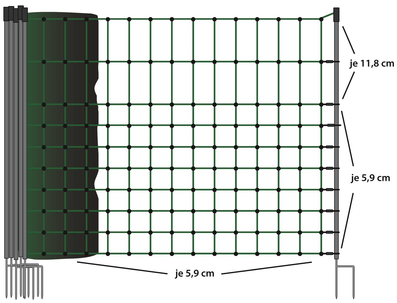 Kerbl Rete per conigli, alta 65 cm, 50 m, doppia punta