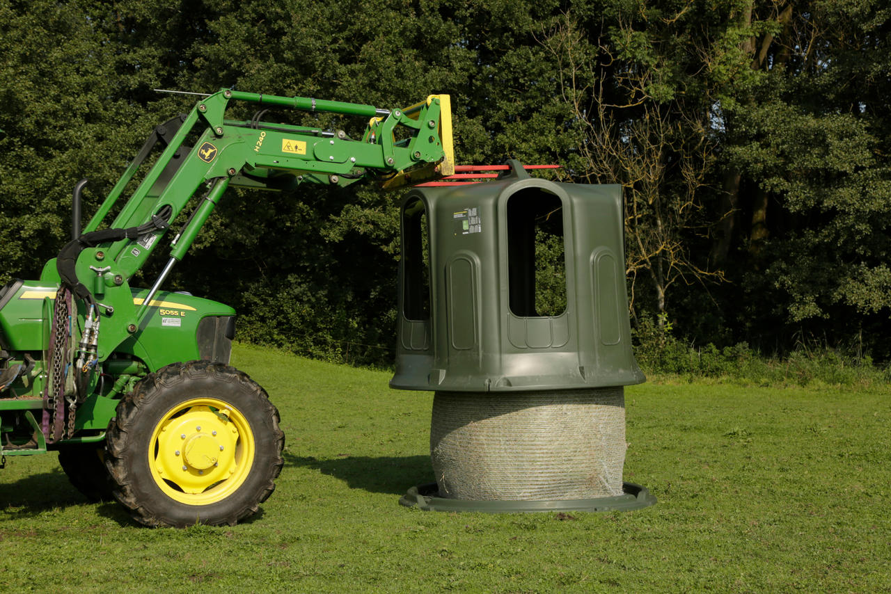 Kerbl Cloche à foin pour balles rondes, 5 ouvertures d'alimentation