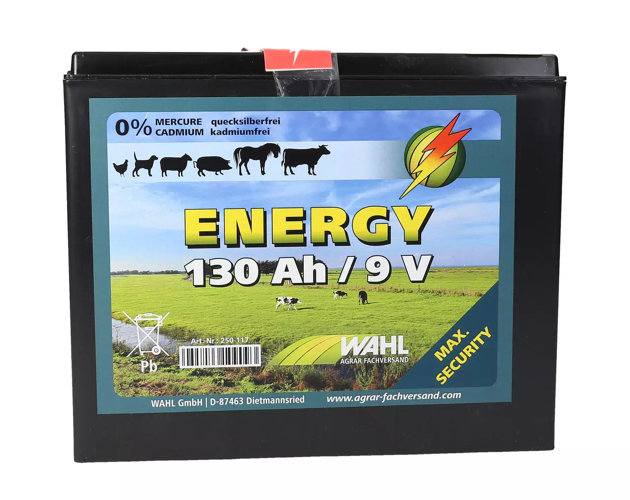 WAHL-FENCE Weidezaunbatterie 9 V - 130 Ah