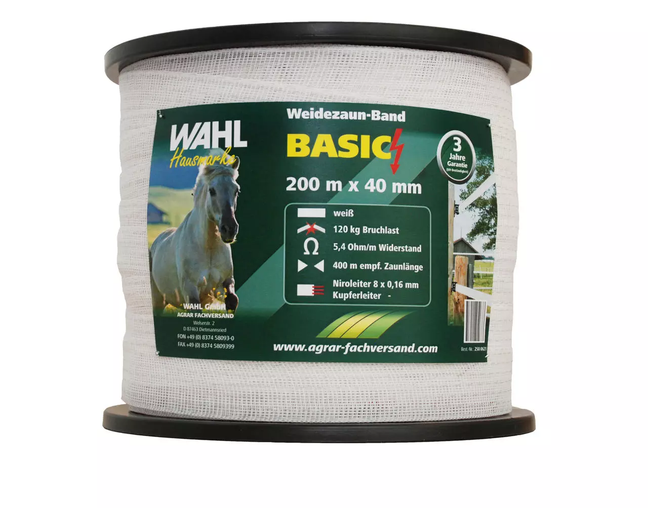 WAHL-FENCE Weidezaunband - BASIC - 40mm / 200m