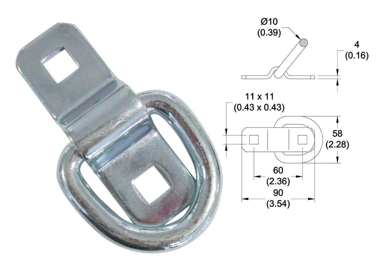 Kerbl Occhiello di fissaggio con cinghia - 90 x 30 mm (2 pz.)