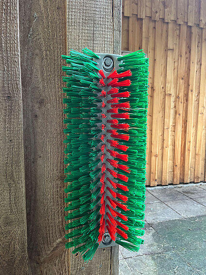 Göbel Kratzbürste halbrund 50cm grün/rot