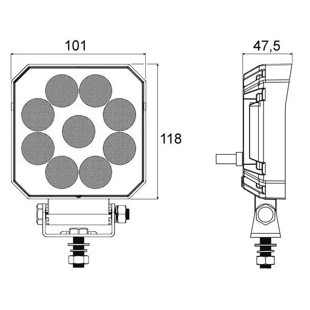 LED-Arbeitsscheinwerfer 27W = 1800Lumen
