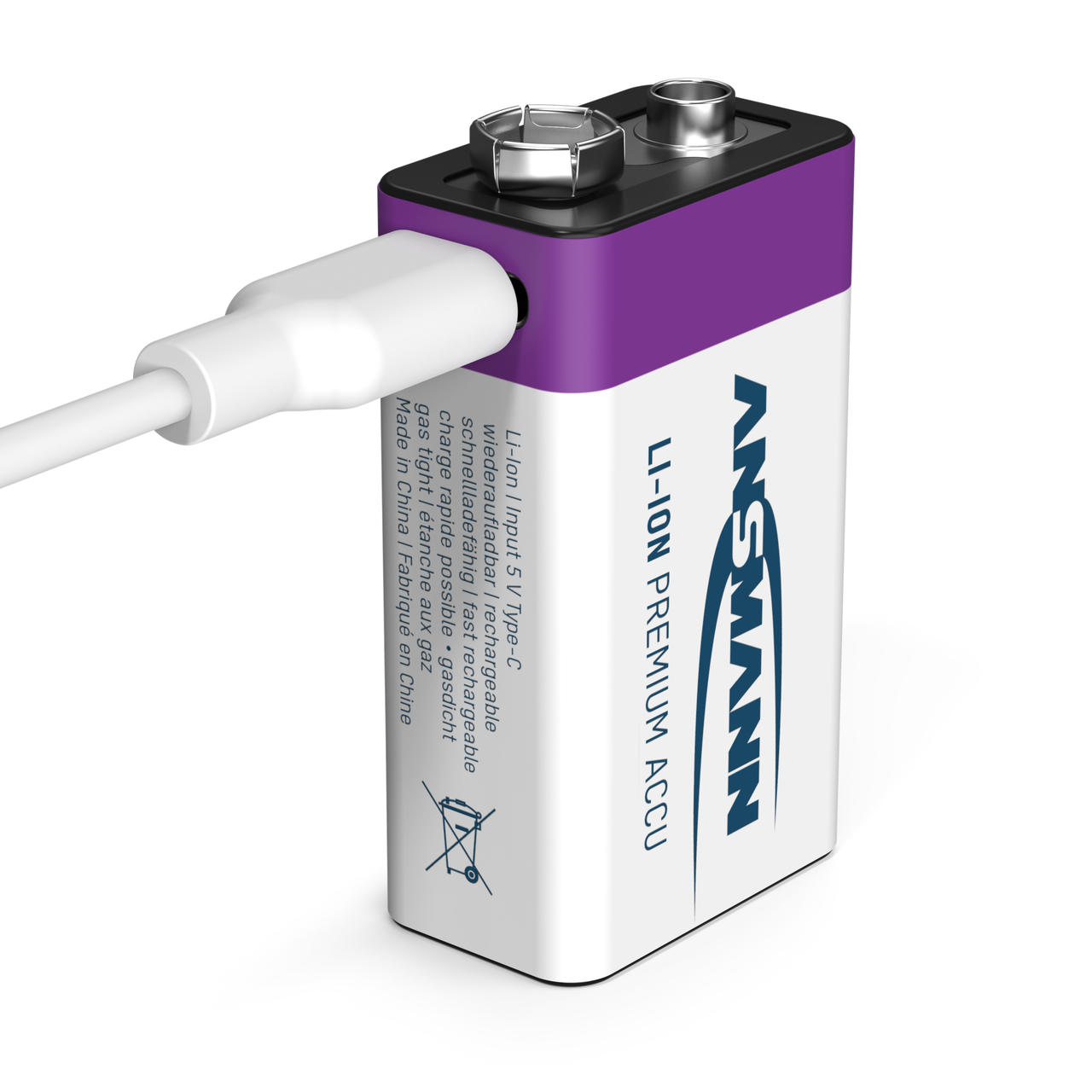 Ansmann Batteria agli ioni di litio 9V E-Block