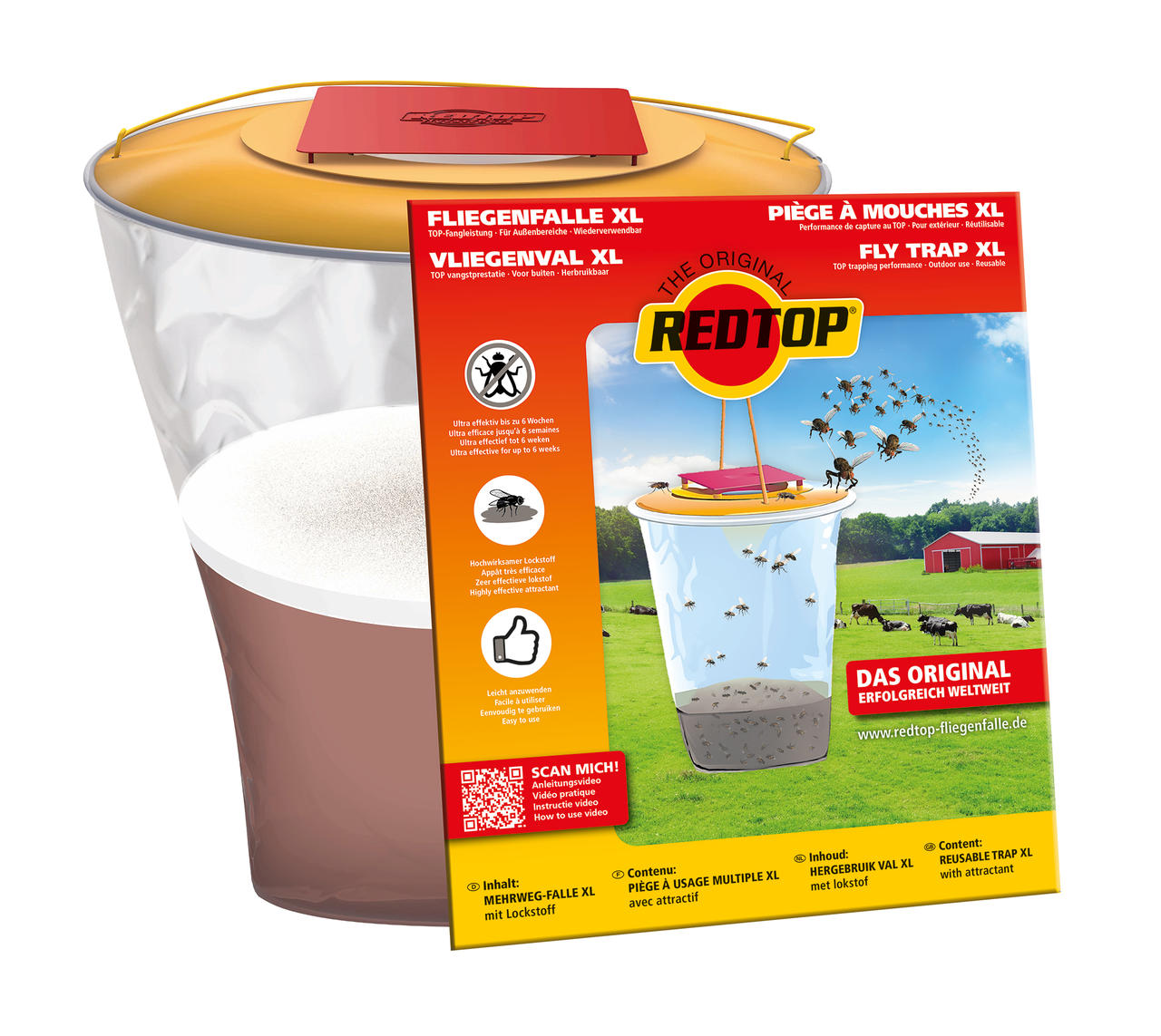 REDTOP Piège à mouches XL Standard, 8 litres REDTOP Piège à mouches XL Standard, 8 litres