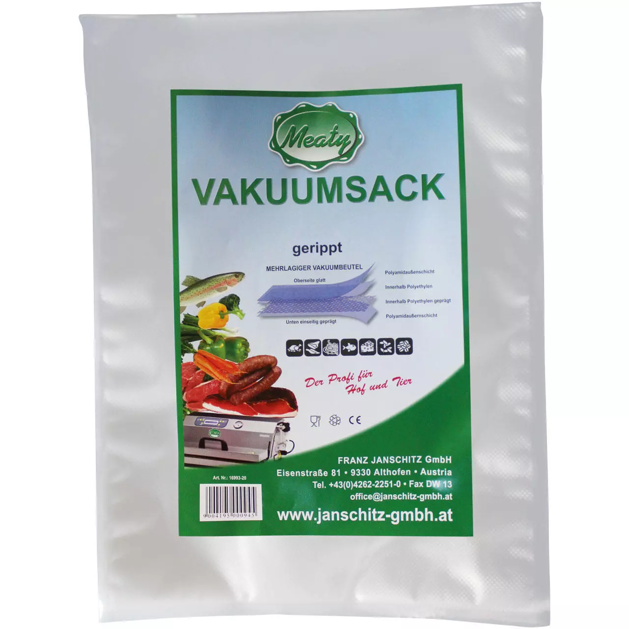 Vakuumsack gerippt 25 x 30 cm - 100 Stk.