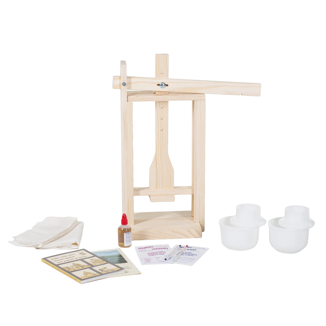 Milky Käsemach-Hobbyset mit Holzpresse Milky Käsemach-Hobbyset mit Holzpresse