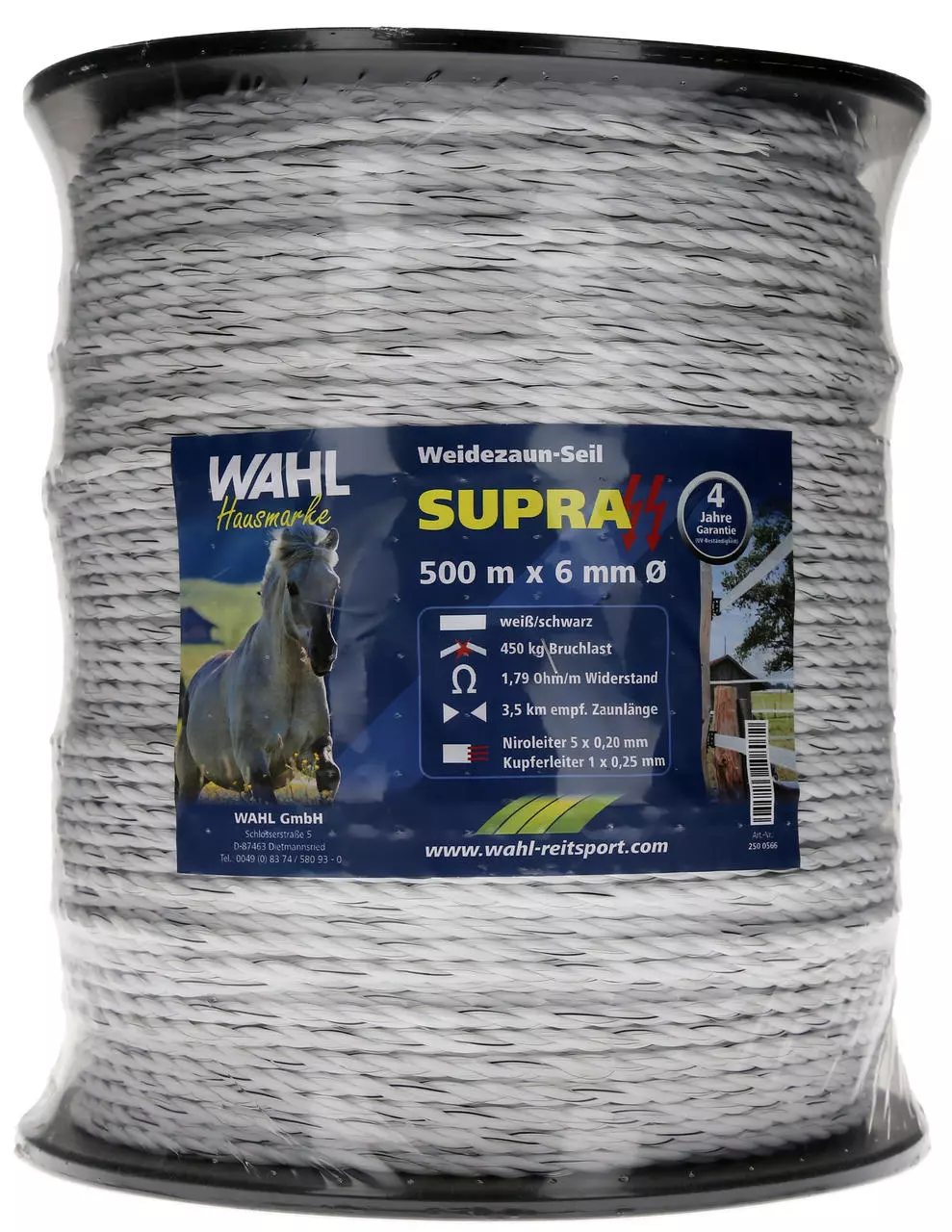 WAHL-FENCE Weidezaunseil - SUPRA - 6 mm / 500 m