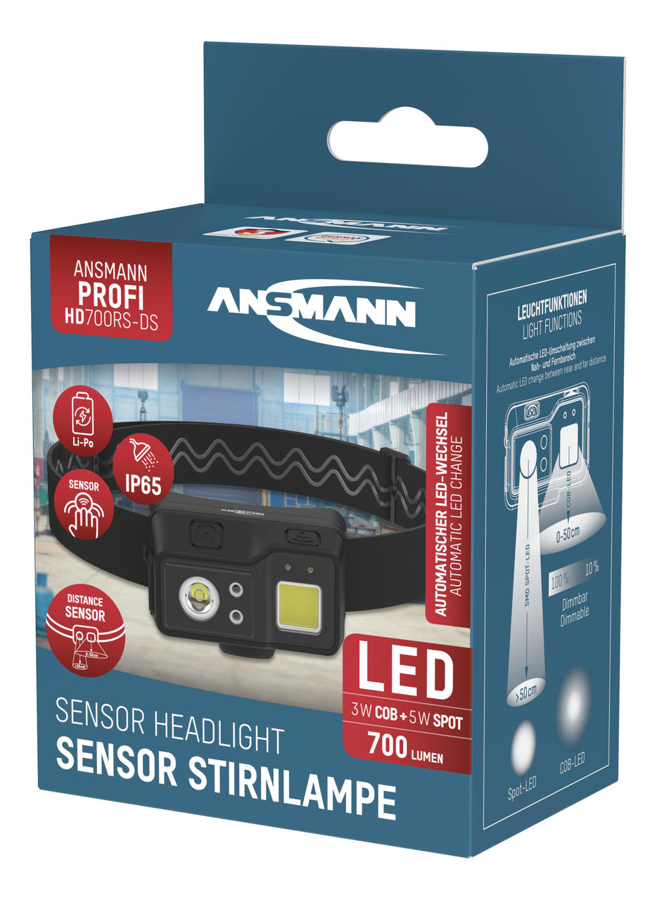 Ansmann Profi-Stirnlampe HD700RS-DS, LED