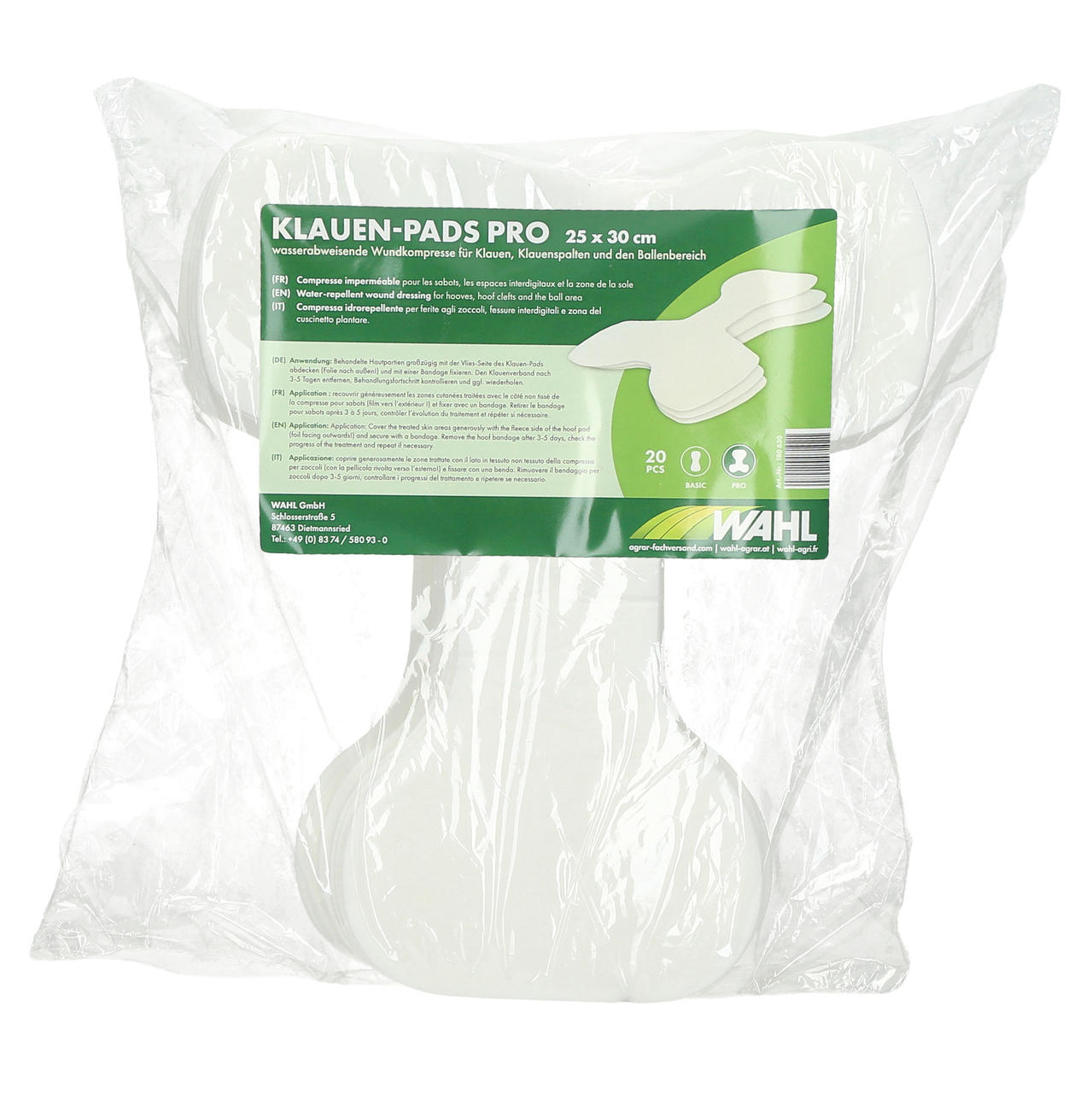 WAHL-Hausmarke Klauen-Pads PRO 25 x 30cm ; 20 Stück