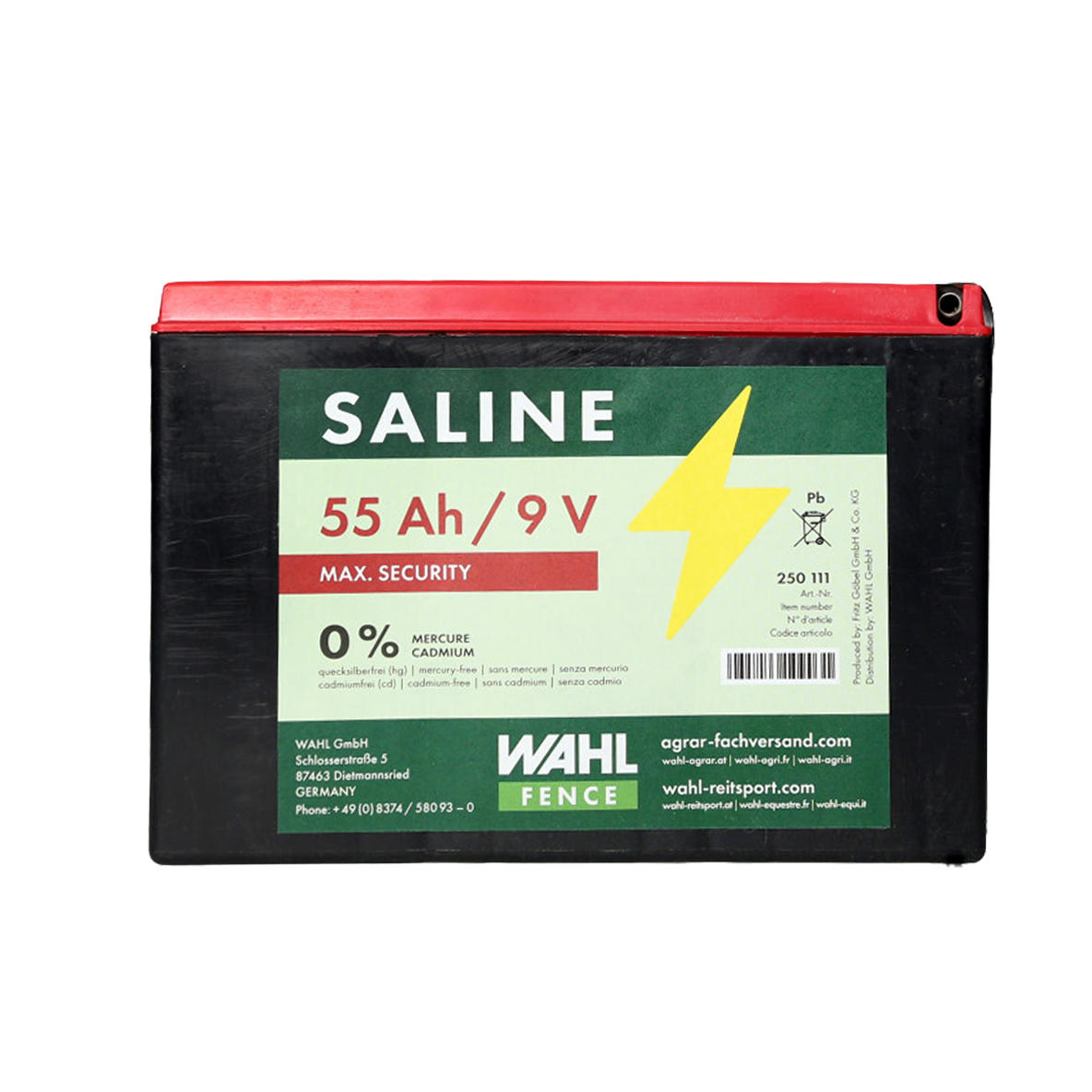 WAHL-FENCE Weidezaunbatterie 9 V - 55 Ah