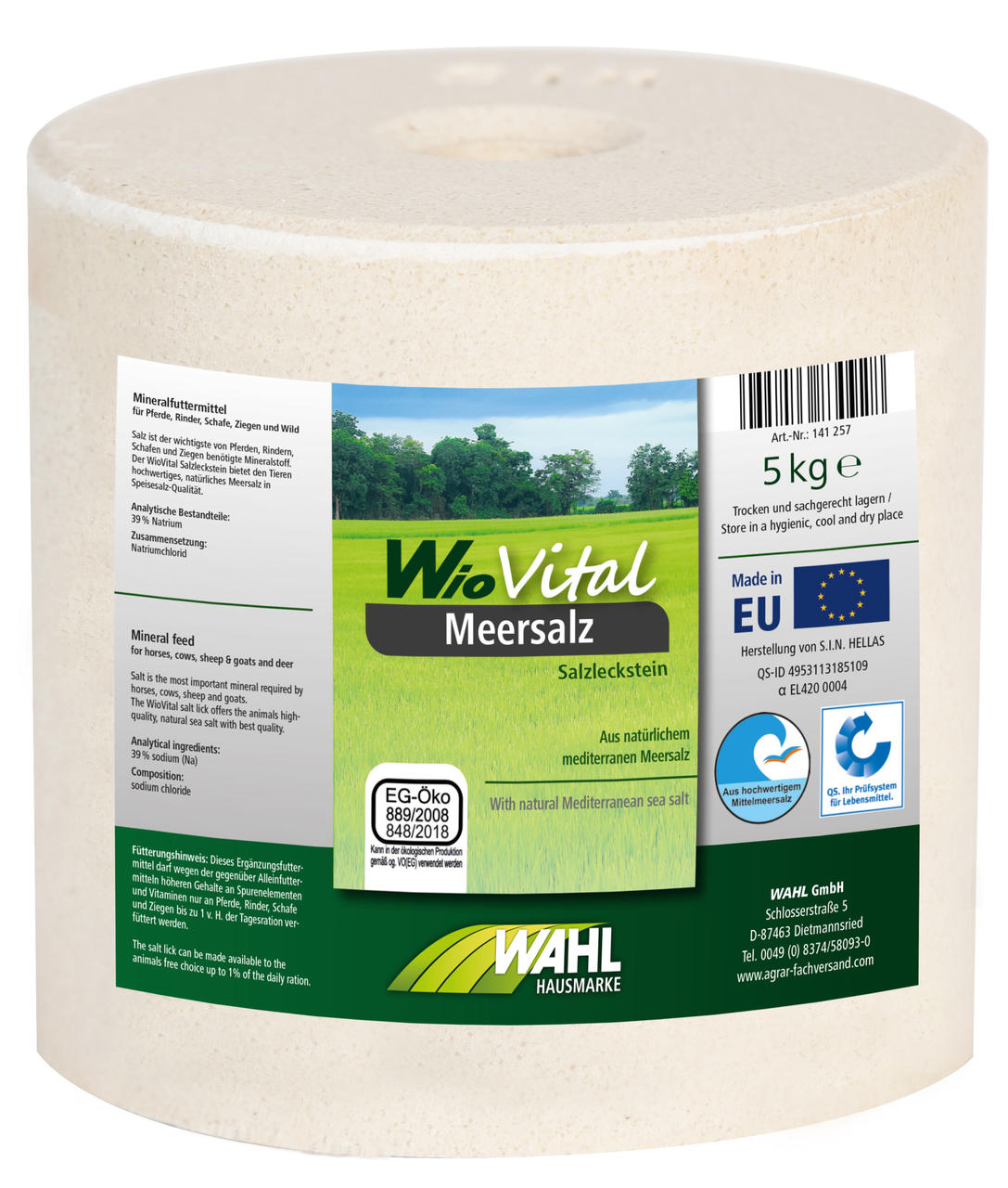 WAHL-Hausmarke SET WioVital Blocco di sale marino 4x5 kg WAHL-Hausmarke SET WioVital Blocco di sale marino 4x5 kg