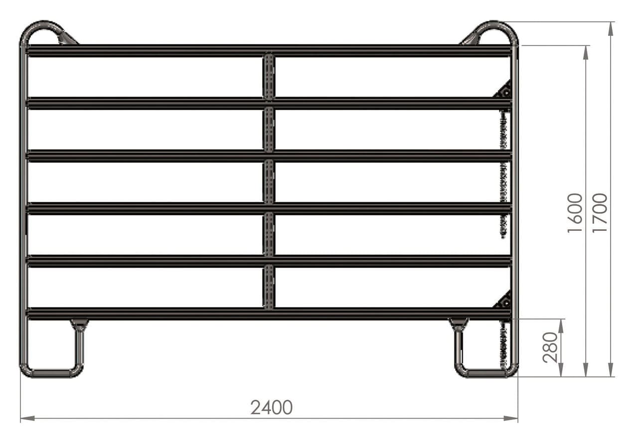 WAHL-FENCE Panel 2,4 m Länge, 1,7 m Höhe, Standard