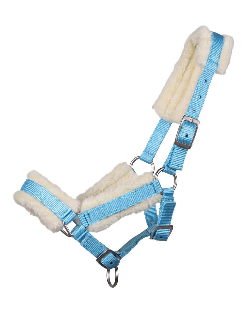 Q-Essentials Fohlenhalfter mit Pelz Shettyfohlen baby blau