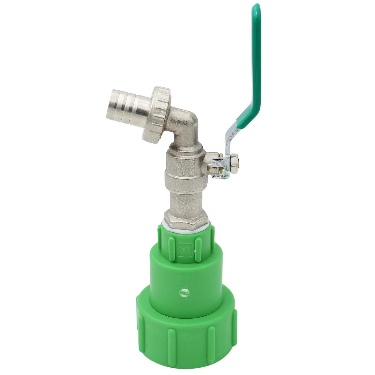 Adattatore IBC con valvola a sfera in metallo