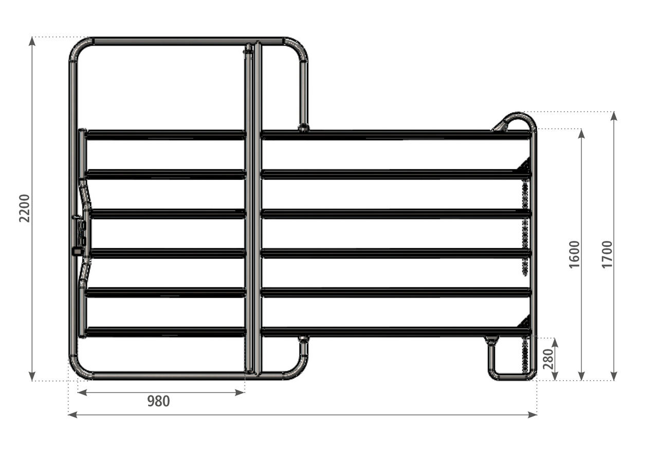 WAHL-FENCE Panel mit Tor 3,6 x 2,2 m Standard (LxH)