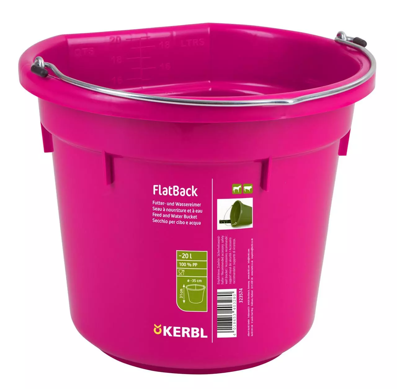 Kerbl Futter- und Wassereimer FlatBack