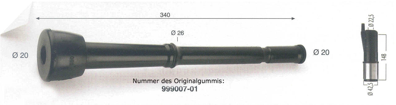 WAHL-Hausmarke Manchon trayeur en caoutchouc compatible DeLaval 17-01 long